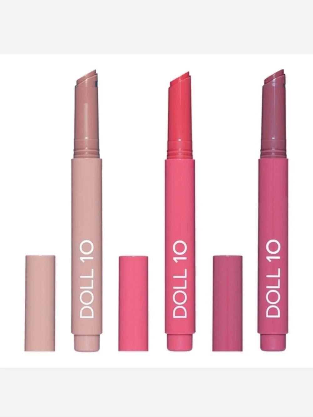 Doll 10 Lip Peptide Plump Lup Oil — Nude, Coral Pink, Mauve Pink